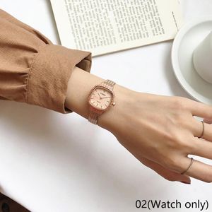 Bilek saatleri gündelik kare retro lüks küçük buğday kulak baskı kadınları moda basit şık kuvars deri kayış dikdörtgen watchwristwa izlemek