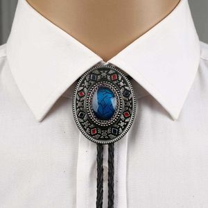 Boyun bağları mavi turkuaz bolo kravat kadınlar için el yapımı batı sanat Hint alaşım kravat silvr yıldız pentagram j230227