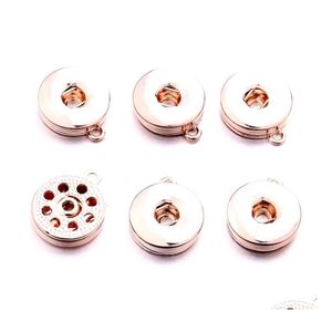 Auto DVR Anhänger Halsketten Sier Gold Metall 18 mm Ingwer Druckknopf Basis Charms für DIY Snaps Buttons Halskette Ohrringe Schmuck Zubehör Dr Dhqvq