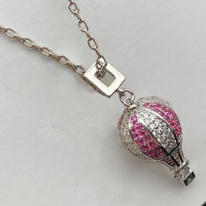 Lüks elmas sıcak hava balon kolye kolye tasarımcısı kadın moda klasik şeridi erkek mücevher zinciri kolyeler kadın aşk hediyesi 2302283bf