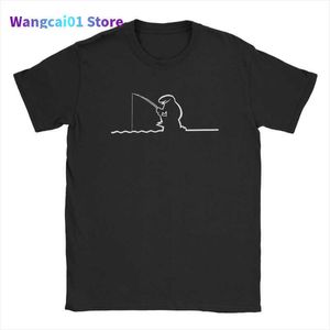 Erkek Tişörtler Erkekler T-Shirt La Linea Komik Tee Summer Kısa Seve Linan Balıkçı Balıkçı Üstleri Crewneck Giyim XS-4XL 0301H23