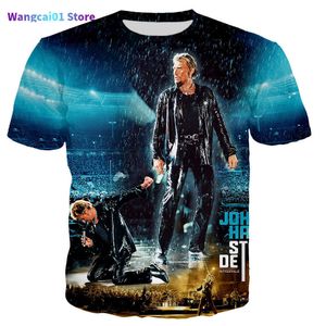 Erkek tişörtleri yeni moda serin 3d baskılı t-shirts johnny hallyday t-shirt erkek kadın moda gündelik styt tişört giyim büyük boy tee üstler 0301h23