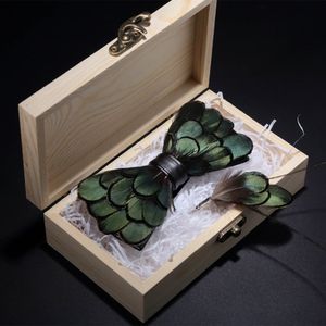 Галстуки бабочки jemygins Оригинальный зеленый птичий галстук бабочка натуральная ручная подарочная подарочная коробка для бруш