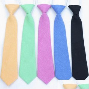 Boyun bağları 6x29cm çocuklar için saf renk çocuklar bebek okulu öğrencileri dekor kravat parti kulübü moda aksesuarları Dalga dhha6p