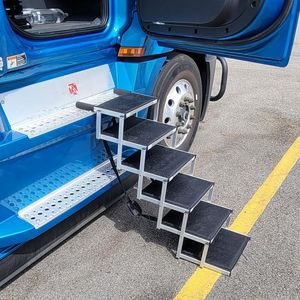 Ramps 5/6 Steps Dog Ramp Pet Step Stairs with Nonslip Surface Aluminum Fram Cat Dog Ladder for Beds Trucks Cars SUV Support 200 Lbs