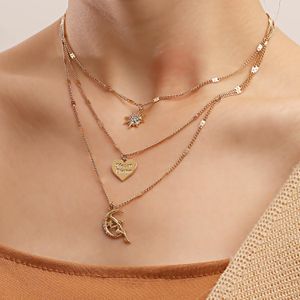 Дизайнерское ожерелье мода многослойное золото золото ретро-ожерелье для ожерелья.