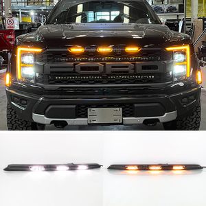 Ford Raptor için F-150 F150 2022 2023 Araba Ön Işık Işıkları LED LED DRL DAY Koşu Lambaları Tekerlek Kıyısı Dekoratif Aksesuarlar