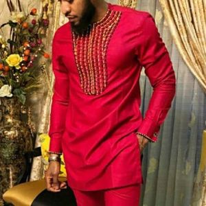 Erkek Tişörtleri Afrika Giysileri Adam Dashiki Geleneksel Tee Fil Uzun Kollu Üstler Sonbahar Sonbahar 2023 Erkek Kırmızı Erkekler Afrika Giyim