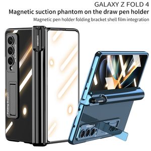 Manyetik Menteşe Kaplama Samsung Galaxy Katlama Z Fold4 5G S Kalem Yuvası Tutucu Ayarlanabilir Membran Katlama Kabuğu Şok geçirmez