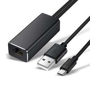 3.3FT Micro USB 2.0 para RJ45 Adaptador de cabo Ethernet 10/100 Mbps Placa de rede para Fire TV Stick Google Home Mini/Chromecast Ultra