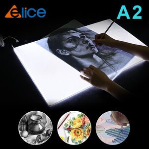 Tabletler A2 Çizim Tablet LED Dijital Grafikler Işık Pad Kutu Boyama Panel Panel Pırlanta Boyama Aksesuarları Copyboard Tip C Güç