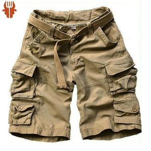 Shorts masculinos de verão com vários bolsos camuflados Shorts masculinos casuais soltos camuflados na altura do joelho Shorts cargo masculinos com cinto S-3XL 230531