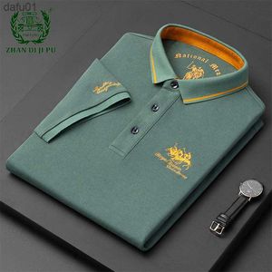 2022 Новая вышиваемая лацкальная вышивка Polo T Рубашки Men Fashion Business Casual Color Sports Foot Foot Foot для мужского лета L230520