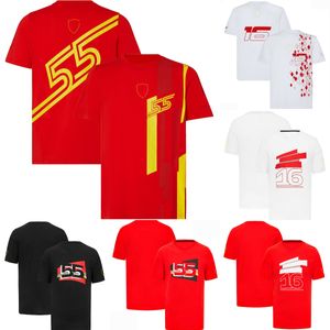 Summer F1 Team ortak imzalı hayranlar T-Shirt 2023 Formül 1 Kırmızı Kısa Kollu T-Shirt Aynı Stil Yarış Giyim Üstleri Jersey Plus Boyut