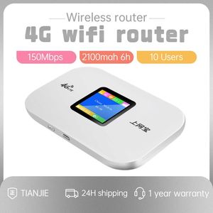 Yönlendiriciler tianjie kablosuz wifi yönlendirici taşınabilir mini 3g 4g kilidi lte mifi cep wifi sim kart sınırsız internet mobil wi fi hotspot