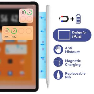 1-1 емкостные сенсорные ручки для ipad, активный стилус, магнитная ручка-карандаш для iPad 10,2 Pro 11 Air 4, планшет с защитой от ладони