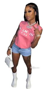 Kadın T-Shirt Modaya Giyim Yaz Yeni Tank Top Sıcak Kız Tarzı Seksi Mektup Baskı Tişörtü 5 Renk