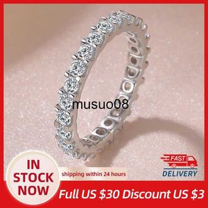 Bant Yüzükleri S925 Kadınlar için Gümüş Yüzükler Kübik Zirkonya Yüzüğü Gelin Düğün Nişan Modaya Mücevher J230602