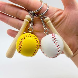 Клавные мини -бейсбол Деревянная летучая мышь и мяч для бейс -майки спортивные фанаты подвеска для кулона для бэк -автомобиля Key Chain Dired