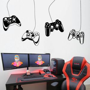 4pcs Game Controller Wall Sticker Playroom PS PS Joystick Video Gaming Zone Gamer xbox Wall Decal Kids Room Vinyl Home Decor