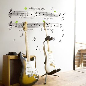 Творческий новый дизайн музыкальный персонал наклейки на стенах музыкальные ноты