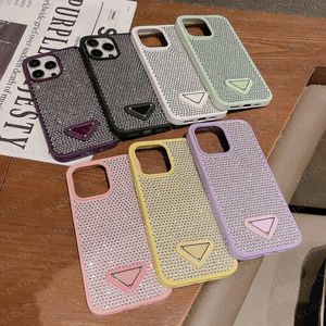 Роскошный дизайнер Bling Glitter Phone Case для iPhone 14 13 12 11 Pro Max Diamond Athestone Handy Fashion Back Cover