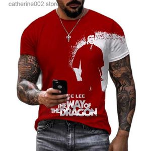 Erkek Tişörtler 2023 Yeni Kung Fu Yıldız Teştat Modaya Düzenli Bruce Lee 3D Baskı T-Shirt Erkekler Retro Street Giyim Yüksek Kalite Kısa Kollu T-Shirt T230602