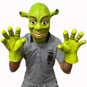 Parti Maskeleri Yetişkin Komik Yeşil Shrek Maske Eldivenleri Pençeler Film Anime Cosplay Parti Masquerade Prop Fantezi Elbise Cadılar Bayramı Maskesi Tam Yüz 230602