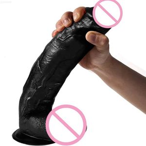 Seks oyuncak masajı 11 inç büyük gerçekçi yapay penis silikon penis dong vantuz ile cilt hissi kadın mastürbasyon anal toyss yetişkinler