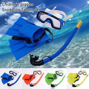 Dalış Maskeleri Çocuklar Dalış Maskesi Set Anti-Fog Yüzme Goggle Maskeleri Şnorkel Finler Kiti Çocuklar İçin Erkek Kız Kızlar Şnorkel Dişli Anti Sisli Su Altı 230601