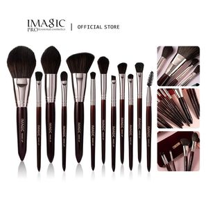 Fırçalar Imacic 12pcs/Kit Makyaj Fırçaları Set Göz Farı Toz Allık Allık Sentetik Doğal Saç Profesyonel Kozmetik Güzellik Araçları