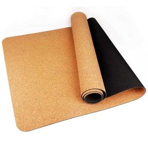 183x63cm Doğal Cork TPE Yoga Mat Fitness Spor Salonu Spor Yumuşak Ahşap Paspaslar Pilates Egzersiz Pedleri Slip Olmayan Yoga Paspasları 8mm Kalın Emme Ter Mat