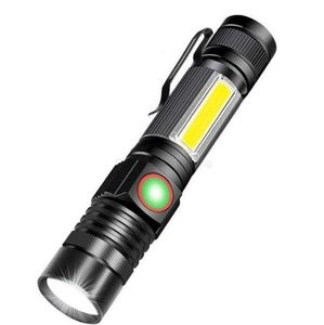 Mini T6 El feneri Taşınabilir LED Manyetik El Fenerler Torch USB Şarj Edilebilir Onarım Işıkları Alüminyum Zoom Meşalli Kamp Fener Lambası Alkingline