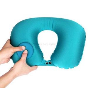 Sıcak yumuşak u şekil pedler katlanır hava yastığı açık kamp arabası seyahat boyun yastık başlık taşınabilir şişme uyku yastık paspaslar