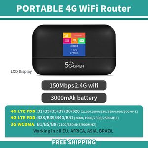 Маршрутизаторы optfocus ЖК -дисплей 4G 3G для ЕС Азии Бразилия Wi Fi Popt Portable с батареи Wi -Fi Hotpot 4G SIM -карта Mini Router