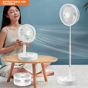 Fans Portable Fan Rechargeable Mini Folding Telescopic Floor Low Noise 7200mah Electric Fan Cooling For Household Bedroom Office 230602