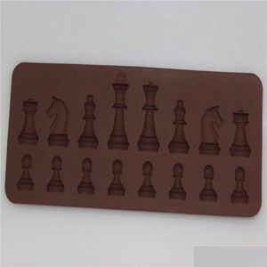 Moldes de cozimento novos internacionais Xadrez Sile Mod Fondant Bolo Moldes de chocolate para cozinha Dh9585 Drop Delivery Home Garden Dining Bar B Dhfv7