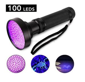 Lanterna preta UV 3W 100 LED Melhor luz UV para inspeção de hotel doméstico Manchas de urina de animais de estimação Holofotes LED lâmpadas de tochas