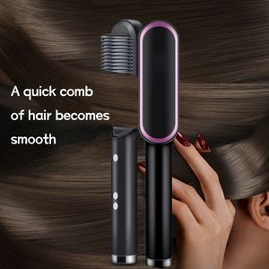 Керлинг Irons Professional Electric Hair Harler Brush Brush Ceramic Straight Comb Dryer Styler 230602