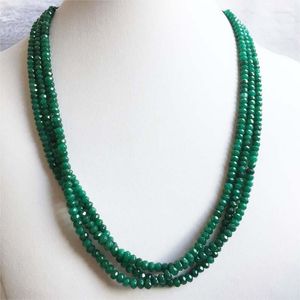 Catene 42 5cm Elegante collana girocollo verde sfaccettata rotonda gemma naturale regalo di nozze per le donne fascino gioielli di moda