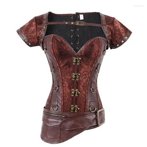 Bustiers korset Steampunk korse üst vintage elbise gotik budier vücut shapewear kadın bel eğitmeni cadılar bayramı kostüm çelik boned