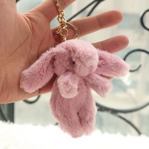 Moda anahtarlık sevimli çizgi film peluş tavşan anahtarlık aşk pompom biblo bebek oyuncak kız çanta araba cep telefonu kolye