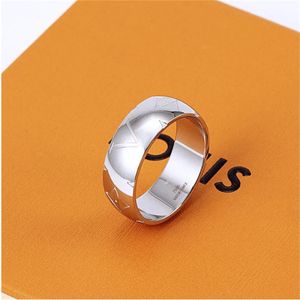 Silver Ringclassic Yüksek kaliteli tasarımcı Gold çiçek yüzüğü moda takı Erkek ve Kadın Çift Açık Yüzük Sevgililer Günü Hediyesi