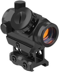 1x20 RDS-25 Red Dot Sight 4 MOA Red Dot Gun Sight Rifle Scope for 20mm Rail with 1 inch Riser Mount Airsoft Hunting Accessory