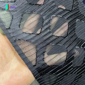 Kumaş Moda Giyim Tasarımı Diy Bag Malzeme Siyah Elmas Şeketli Grid Fold Stripe Tül Dikiş Dekorasyon Organza Kumaş
