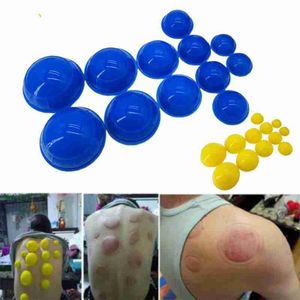 Masajer 12pcs set vakum çukurluk seti tam vücut silikon masaj cupping terapi teneke kutular kauçuk vücut zayıflama vanası geri masaj