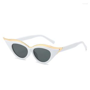 Солнцезащитные очки 2023 мода уникальная сексуальная вечеринка для кошачьей вечеринки женские бренд дизайнер винтажный цвет солнечные очки женский шоу оттенки Oculos