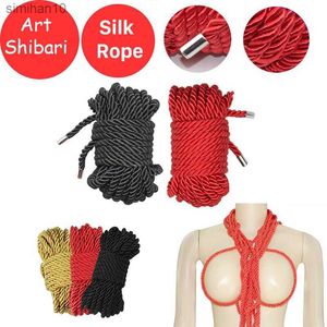 Профессиональная рабская секс-веревка Shibari Art Slab Slave Roving Soft Silk Cotlk Cottle Pare Pare Pare Toys BDSM, перевязанная ролевая игра L230518