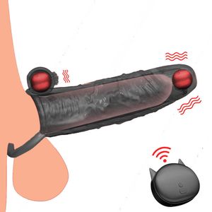Seks Oyuncak Masaj Penis Titreşimli Büyütme Yeniden Kullanılabilir Dildo Vibratör Genişletici Kol Ereksiyon Halkası Erkekler İçin