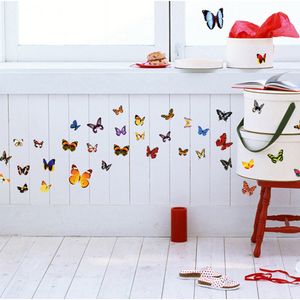 Colorato 81 Farfalle 3D Wall Sticker FAI DA TE Wall Art Decalcomanie Soggiorno Romantico Fiore Farfalla Adesivi Home Decor Wallpaper